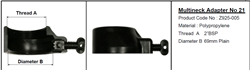 Adapter universal 2" IRG + 55-67 mm.